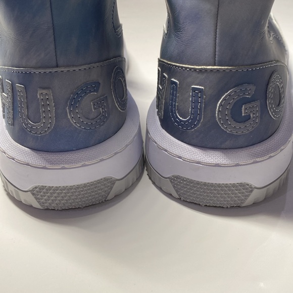 NWOB HUGO Sneakers Size 7 / 37 Killian Hilto High Tops Blue Grey Watercolor - Picture 4 of 12